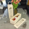 Drewniana skrzynka, pudełko na wino, prezent ślubny dla Państwa Młodych z grawerem - Wszystko co tylko miłe